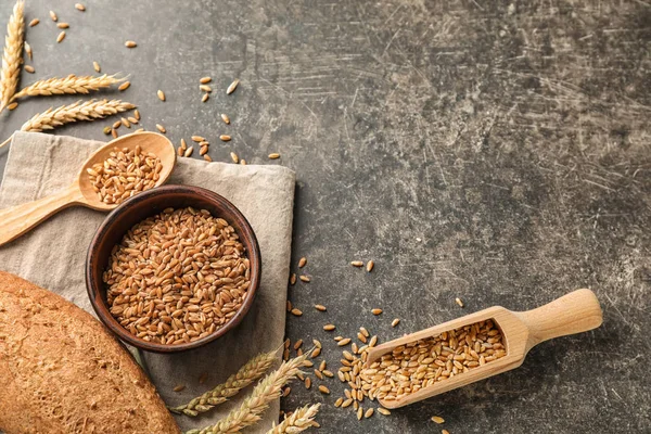 Composizione Con Grano Fondo Grigio — Foto Stock