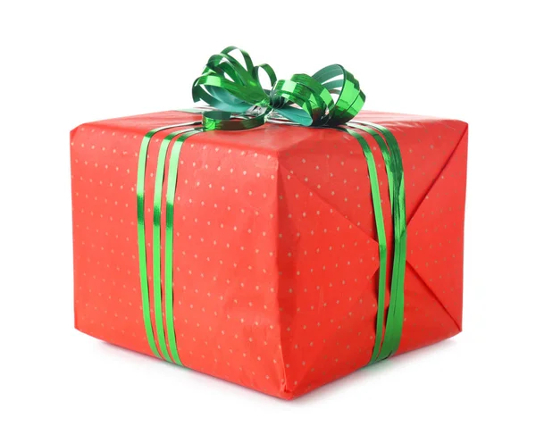 Beautiful Gift Box White Background — Stock Photo, Image