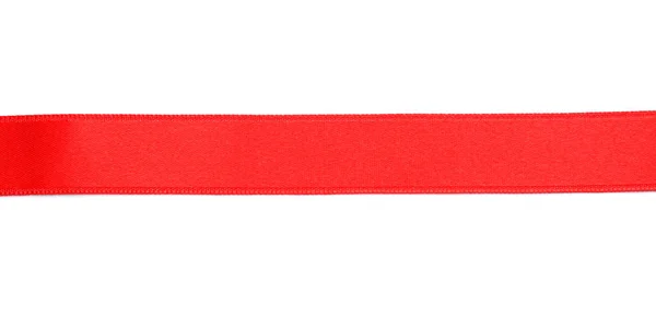 Red Satin Ribbon White Background — Stock Photo, Image