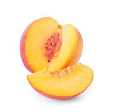 Beyaz arka planda taze şeftali