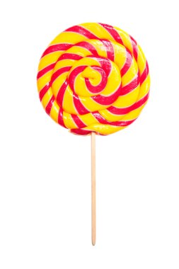 Beyaz arkaplanda renkli lolipop