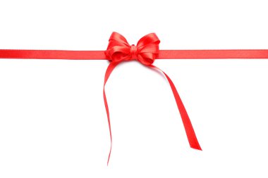 fiyonklu beyaz zemin üzerine kırmızı saten kurdele