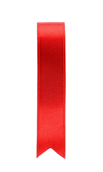 Red Satin Ribbon White Background — Stock Photo, Image