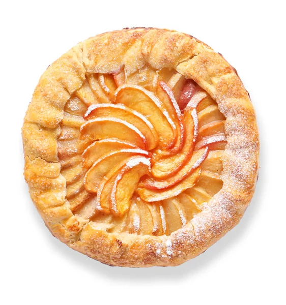 Delicious Peach Galette White Background — Stock Photo, Image