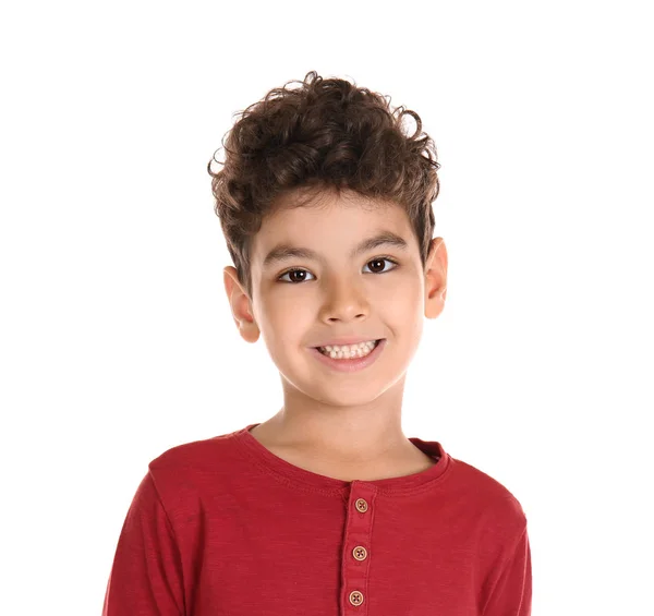 Cute Little Boy White Background — Stock Photo, Image