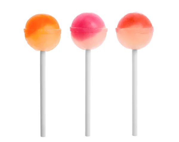 Colorful Lollipops White Background — Stock Photo, Image