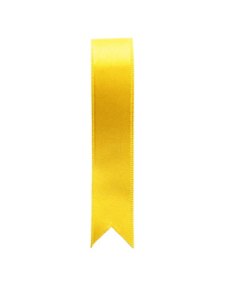 Yellow Satin Ribbon White Background — Stock Photo, Image