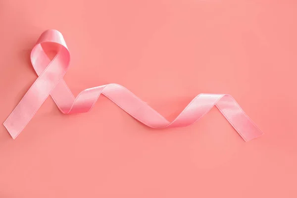 Pink Ribbon Color Background Breast Cancer Awareness Concept — Stock Photo, Image