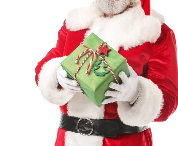Santa Claus Gift White Background — Stock Photo, Image