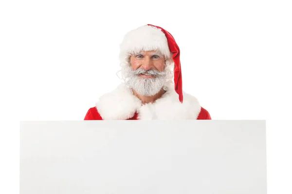 Портрет Санта Клауса Чистым Плакатом Белом Фоне — стоковое фото