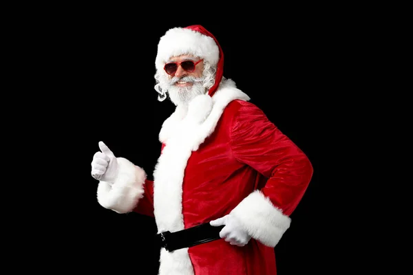 Portrait Cool Santa Claus Dark Background — Stock Photo, Image