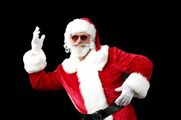 Portrait Cool Santa Claus Dark Background — Stock Photo, Image