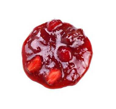 Beyaz zemin üzerine lezzetli çilek reçeli