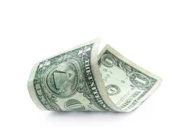 beyaz zemin üzerine Doları banknot