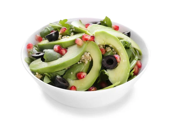 Bowl Healthy Fresh Salad White Background — Stock Photo, Image