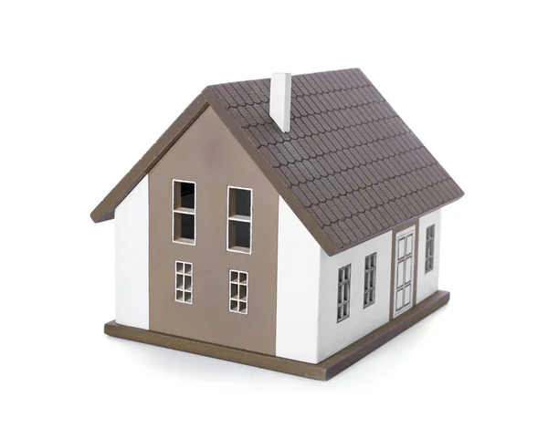 Modelo Casa Sobre Fondo Blanco Concepto Hipotecario — Foto de Stock