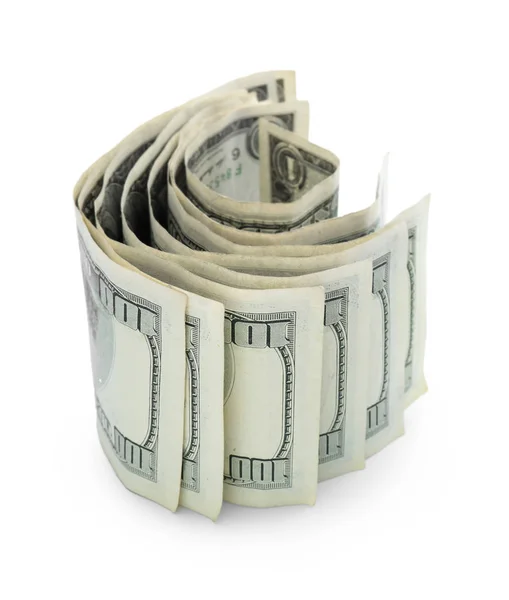 Beyaz Arkaplanda Dolar Banknotları — Stok fotoğraf