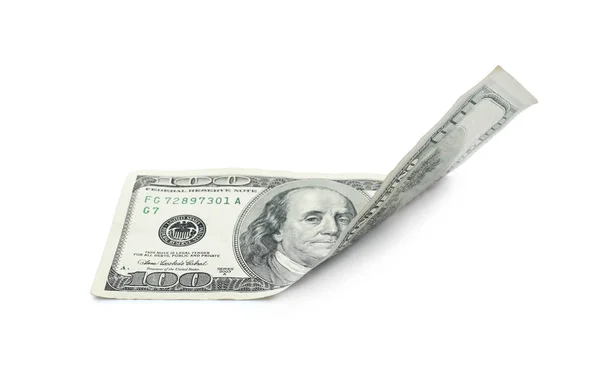 Banknot Dolar Białym Tle — Zdjęcie stockowe