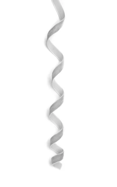 Grey Ribbon White Background — Stock Photo, Image