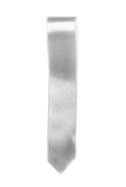 Silver Ribbon Bookmark Isolated White — Stock Photo, Image