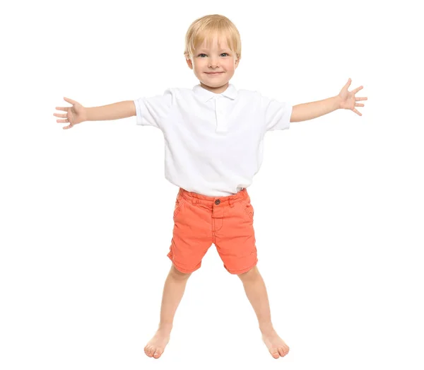 Netter Kleiner Junge Auf Weißem Hintergrund — Stockfoto