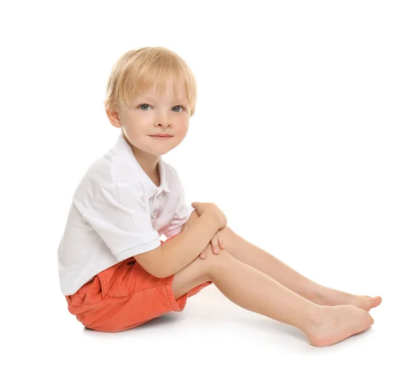 Cute Little Boy White Background — Stock Photo, Image