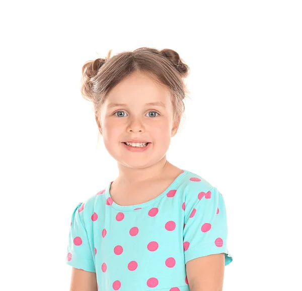 Cute Little Girl White Background — Stock Photo, Image