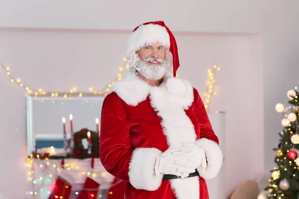 Papai Noel Quarto Decorado Para Natal — Fotografia de Stock