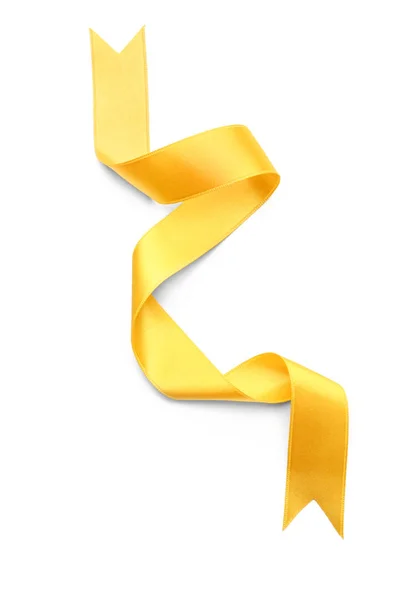 Yellow Ribbon White Background — Stock Photo, Image
