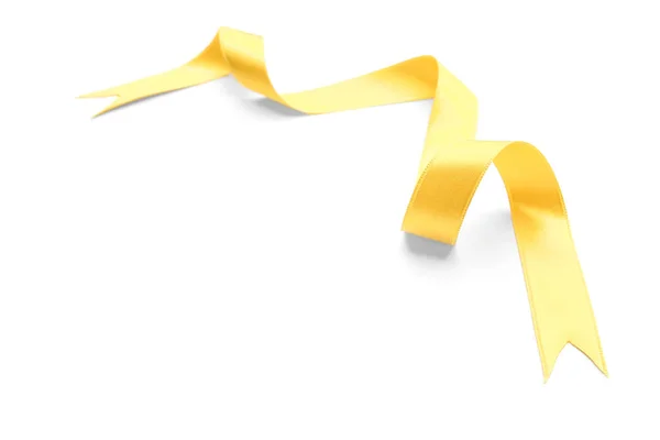 Yellow Ribbon White Background — Stock Photo, Image