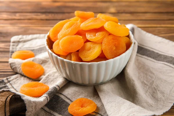 Bowl Dried Apricots Table — Stock Photo, Image