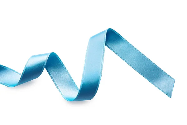 Blue Ribbon White Background — Stock Photo, Image