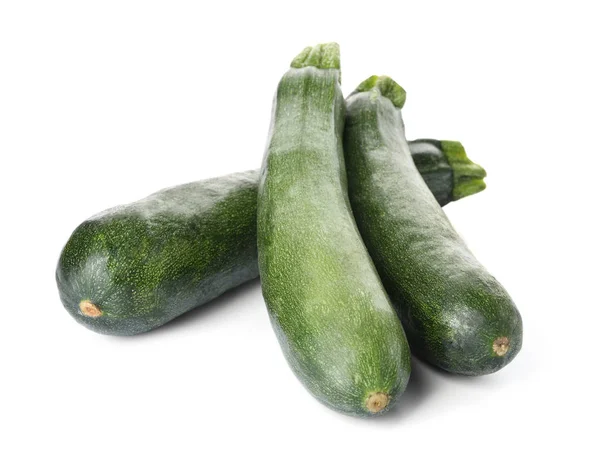 Färsk Zucchini Isolerad Vitt — Stockfoto