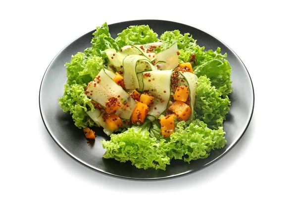 Plate Healthy Fresh Salad White Background — Stock Photo, Image