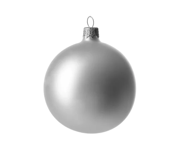 Bela Bola Natal Fundo Branco — Fotografia de Stock