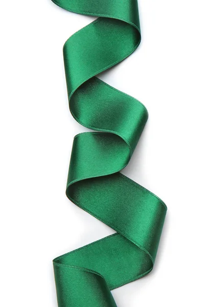 Green Ribbon White Background — Stock Photo, Image