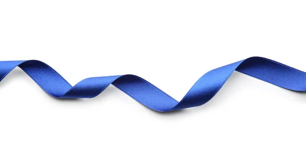 Blue Ribbon White Background — Stock Photo, Image