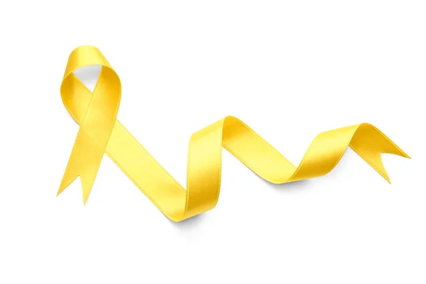 Gelbes Band Auf Weißem Hintergrund Krebskonzept — Stockfoto