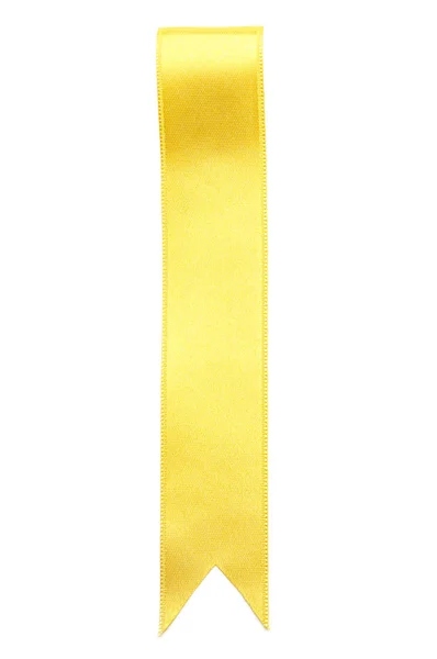 Yellow Ribbon Bookmark White Background — Stock Photo, Image