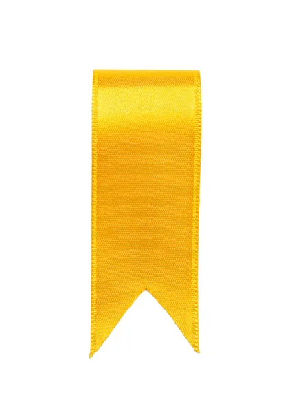 白い背景の上の黄色リボン ブックマーク — ストック写真