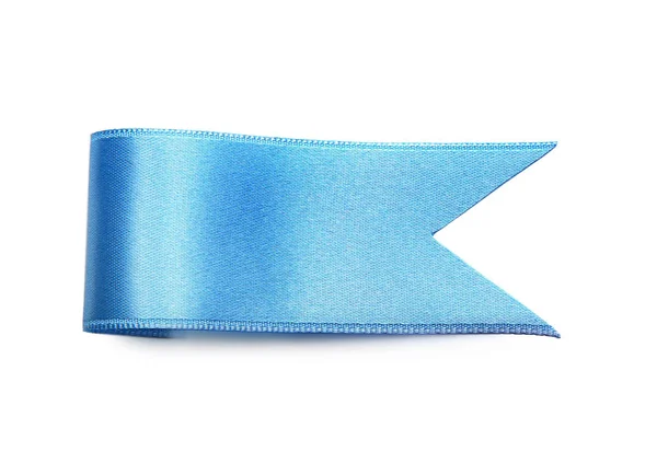 Blue Ribbon Bookmark White Background — Stock Photo, Image