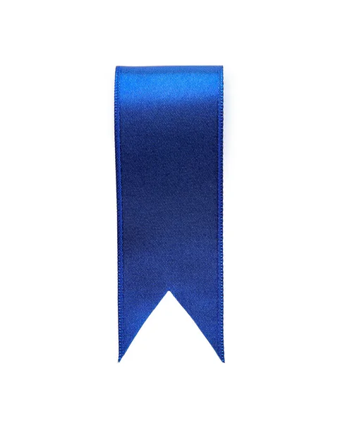 Blue Ribbon Zakładki Białym Tle — Zdjęcie stockowe