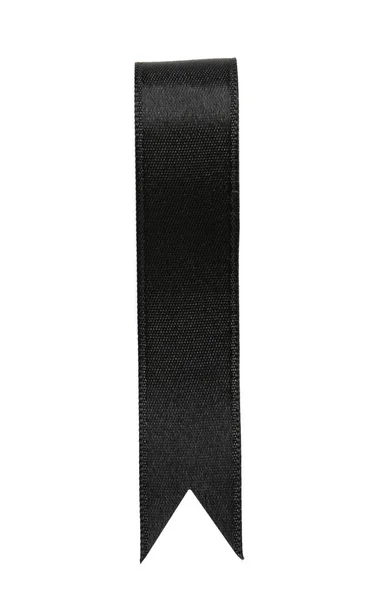 Black Ribbon Bookmark White Background — Stock Photo, Image