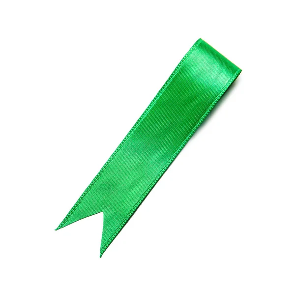 Segnalibro Nastro Verde Sfondo Bianco — Foto Stock