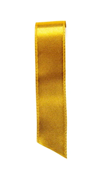 Golden Ribbon Bookmark White Background — Stock Photo, Image