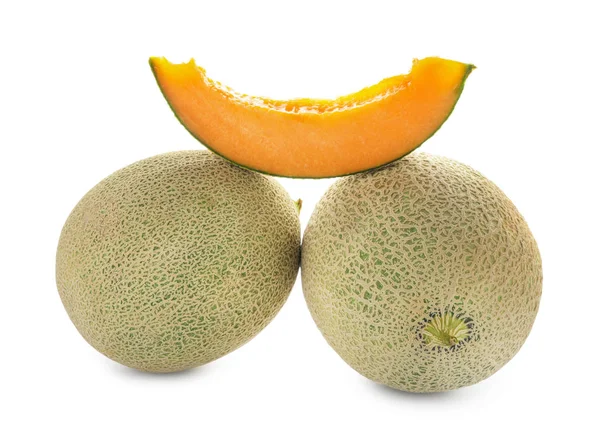 Ripe Melons White Background — Stock Photo, Image