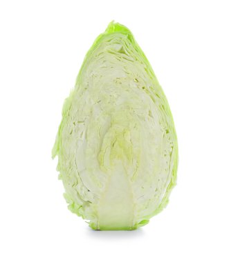 Beyaz arka plan üzerinde sivri lahana yarısı