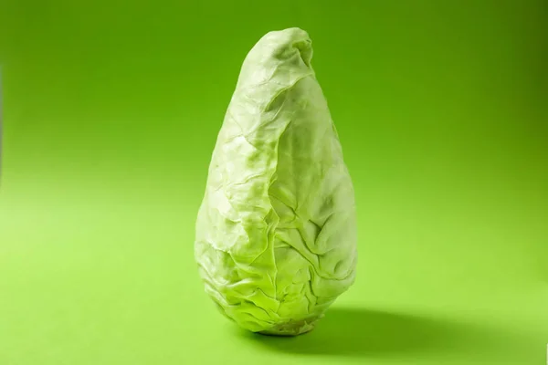 Fresh Pointed Cabbage Color Background — Stock Photo, Image