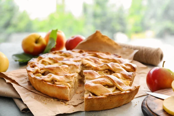 Deliciosa Torta Maçã Pergaminho — Fotografia de Stock