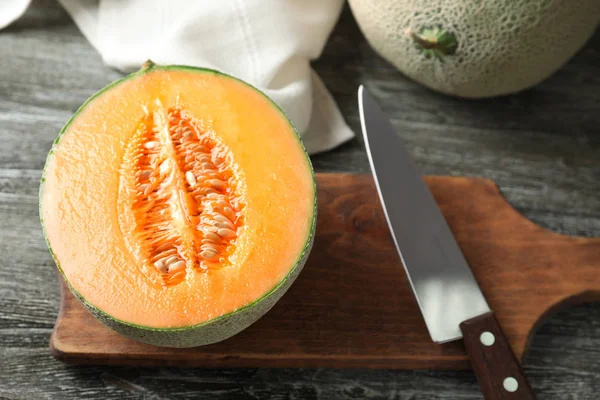 Gesneden Van Rijpe Meloen Tafel — Stockfoto